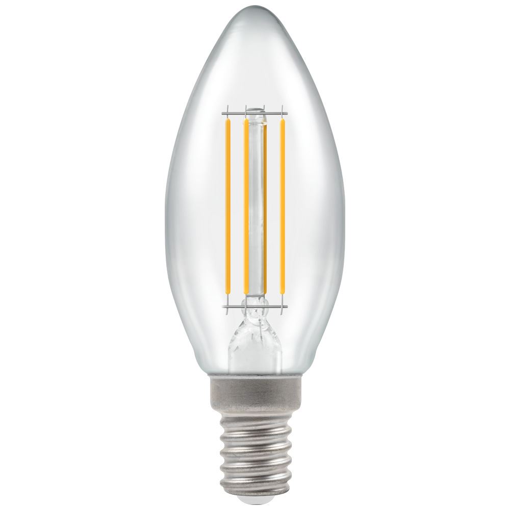Crompton 7161 5W LED Candle Filament Clear Dimmable SES E14 2700K Warm White Powersaver Electrical Security Distributors