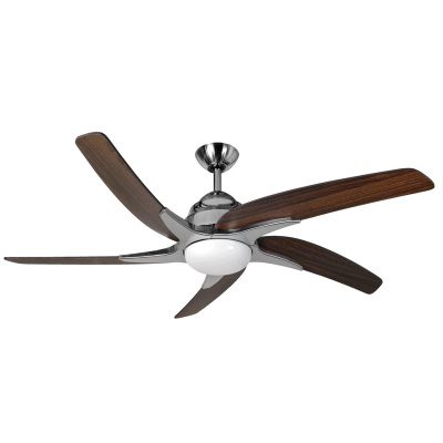 FANTASIA 116042 Elite Viper Plus 44" Ceiling Fan with Integral LED, in Stainless Steel with Dark Oak Blades