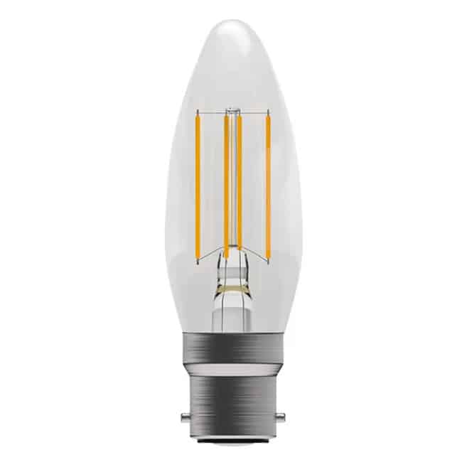 05022 Bell 4W LED FILAMENT CLEAR CANDLE - BC, 2700K